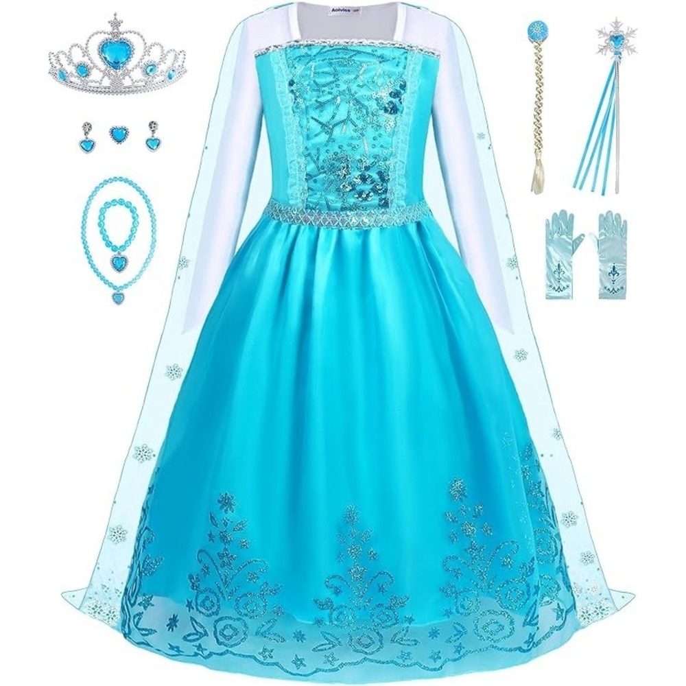 Princess Dress for Girls Costume Halloween Cosplay Birthday Dress Up